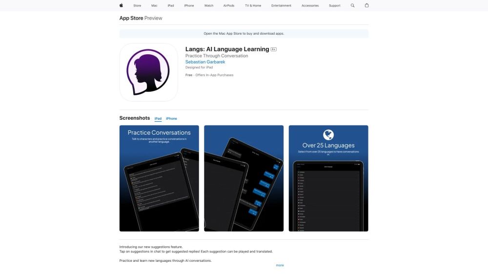 Langs: Conversation AI Tool for Improved Skills