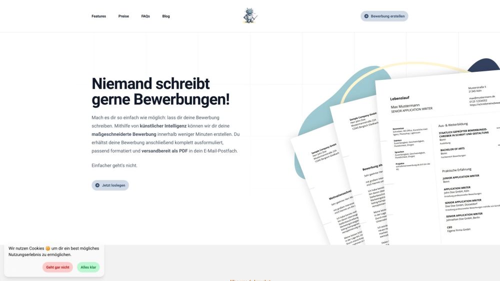 Schreibmeinebewerbung.de: AI Tool for Tailored Job Apps