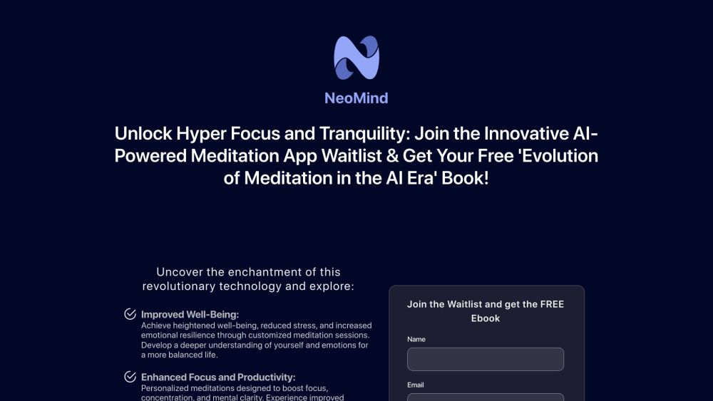 NeoMind: AI Tool for Personalized Serenity