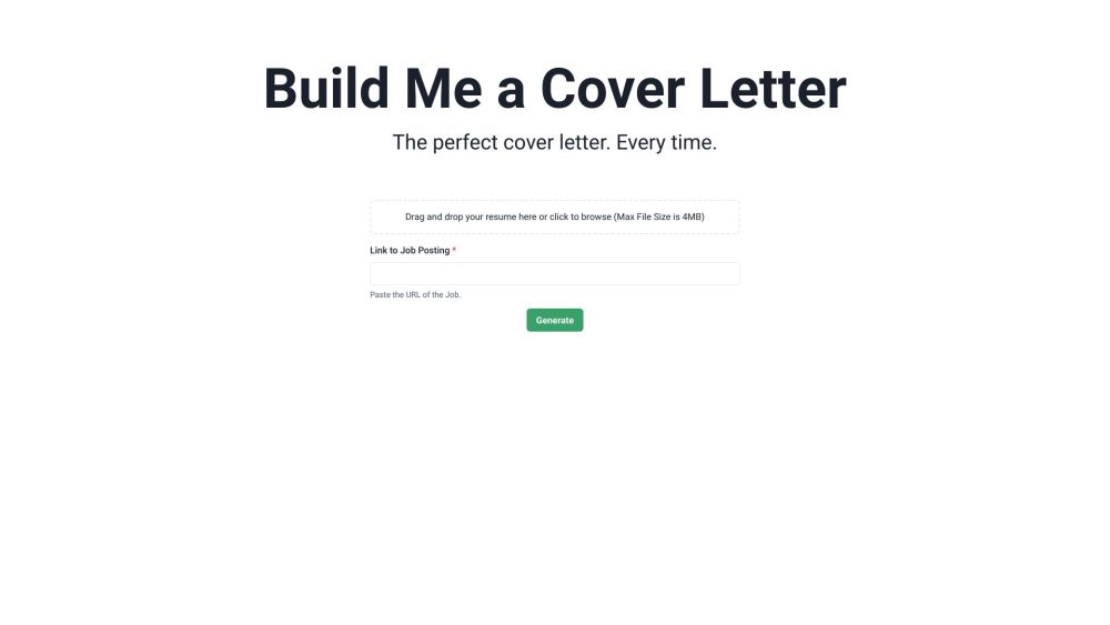 BuildMeACoverLetter: Craft tailored cover letters effortlessly with this AI tool.