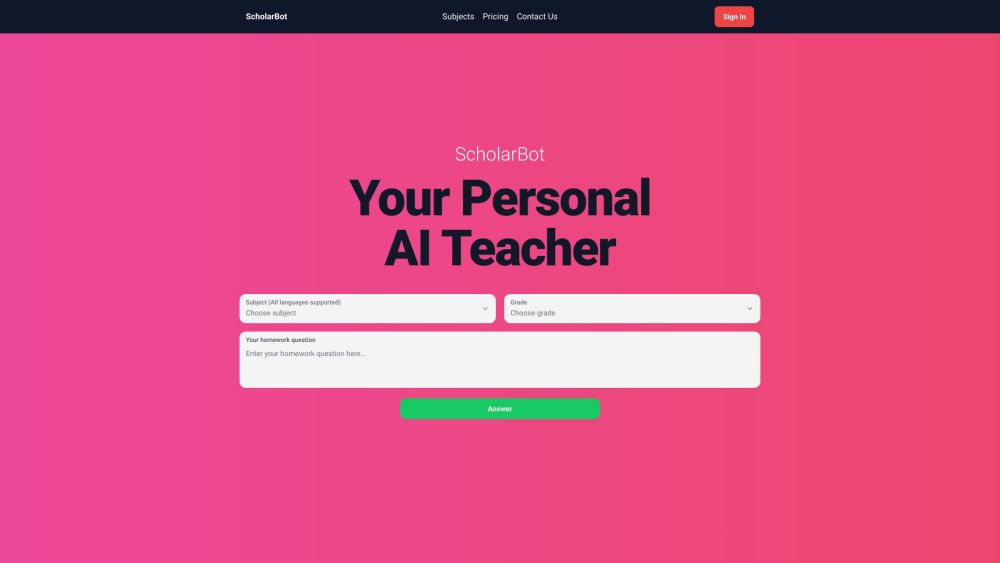 ScholarBot: AI Tool for Smarter Homework Solving