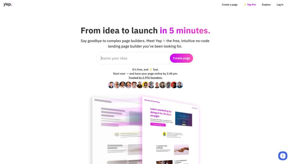 Yep.so: AI-Powered Free Landing Page Builder