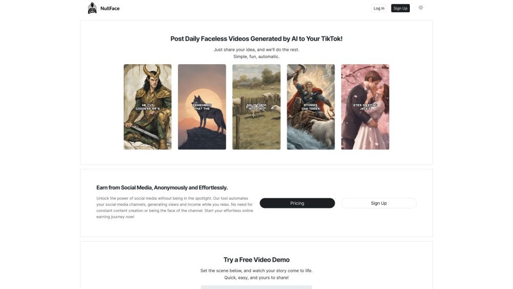 Nullface.ai: Effortless AI Tool for TikTok Videos
