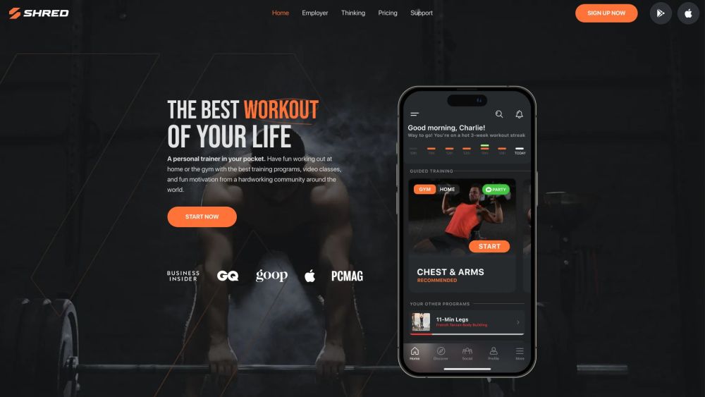 SHRED: Home & Gym Workouts App: AI Tool for You
