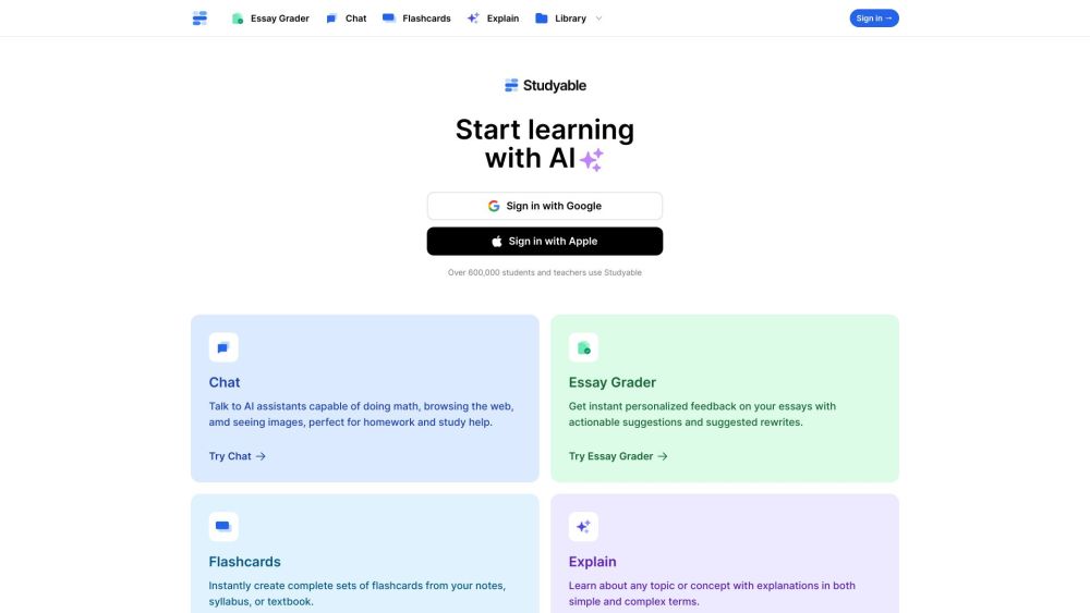 Studyable: AI Tool for Effective Learning