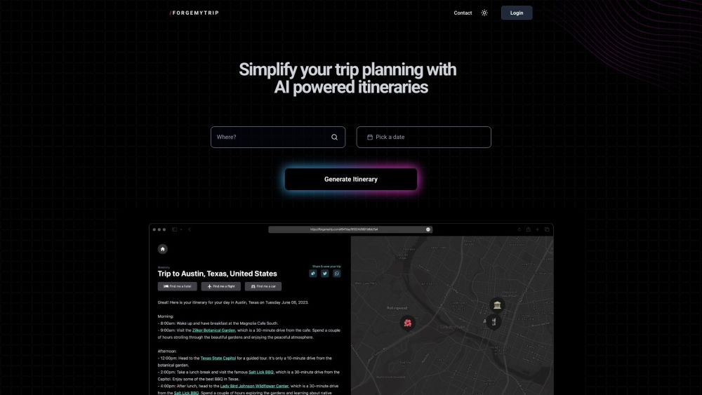 Forgemytrip: AI Tool for Effortless Trips