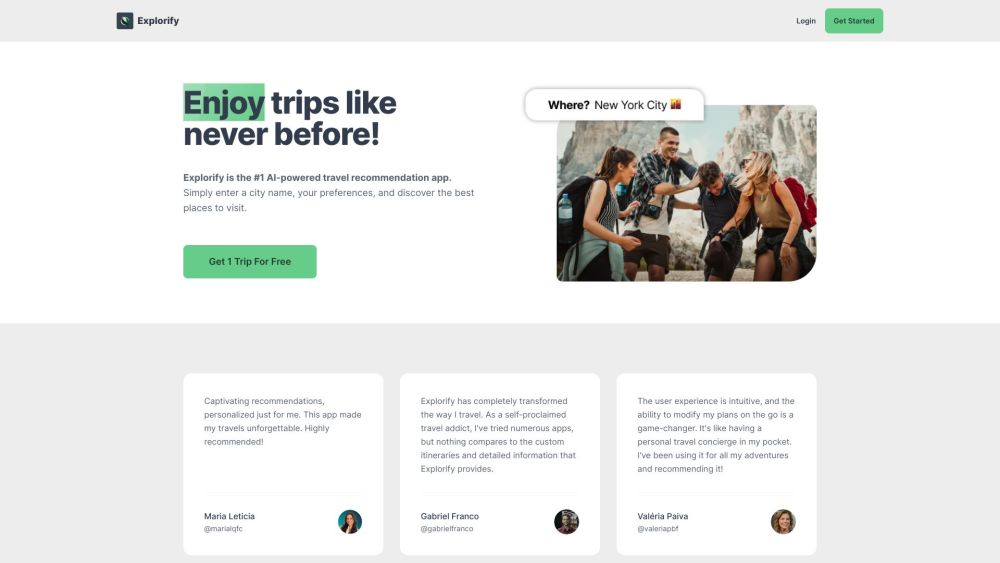 Explorify: Tailored travel made easy. Find ai tool