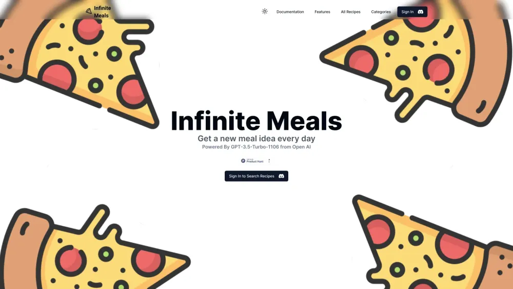 Infinite Meals: AI Tool for Recipes & Inspiration