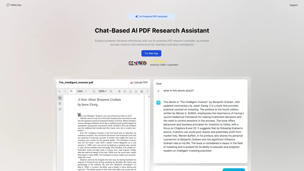 PDF AI: AI Tool for Effortless PDF Research