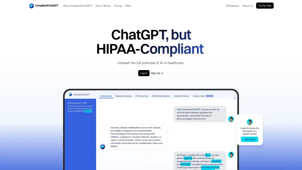 CompliantChatGPT: AI Tool for HIPAA Compliance in Healthcare