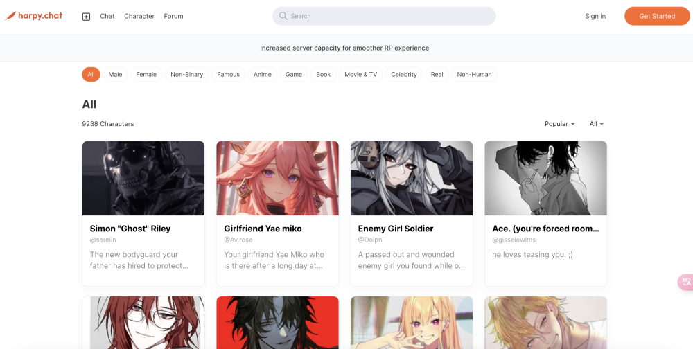Harpy Chat: AI Tool to Find RP Characters