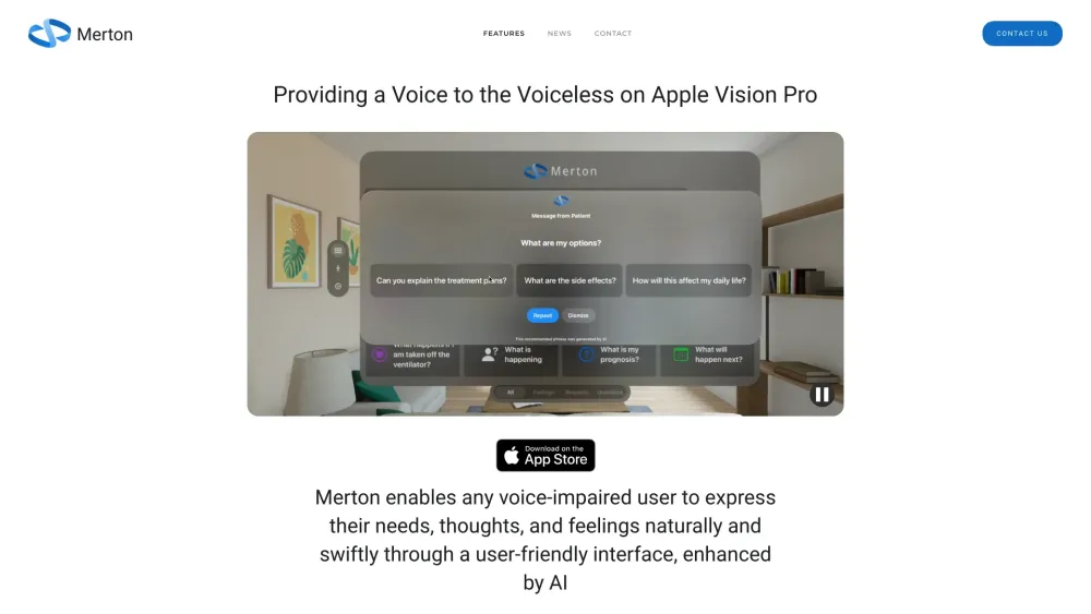 Merton: AI Tool AAC App for Non-Speaking