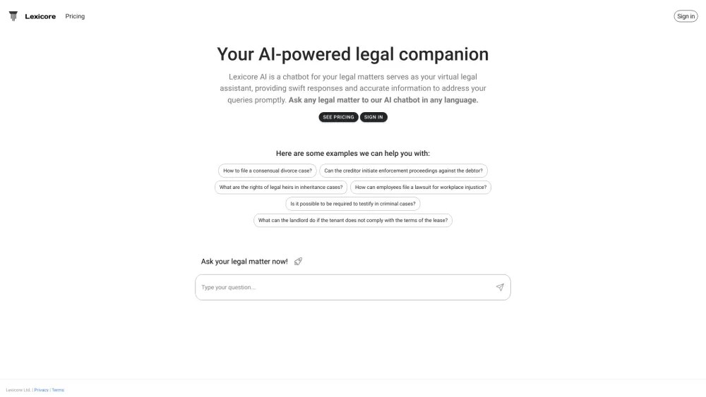 Lexicore - AI for Legal Practices: AI tool for instant legal guidance