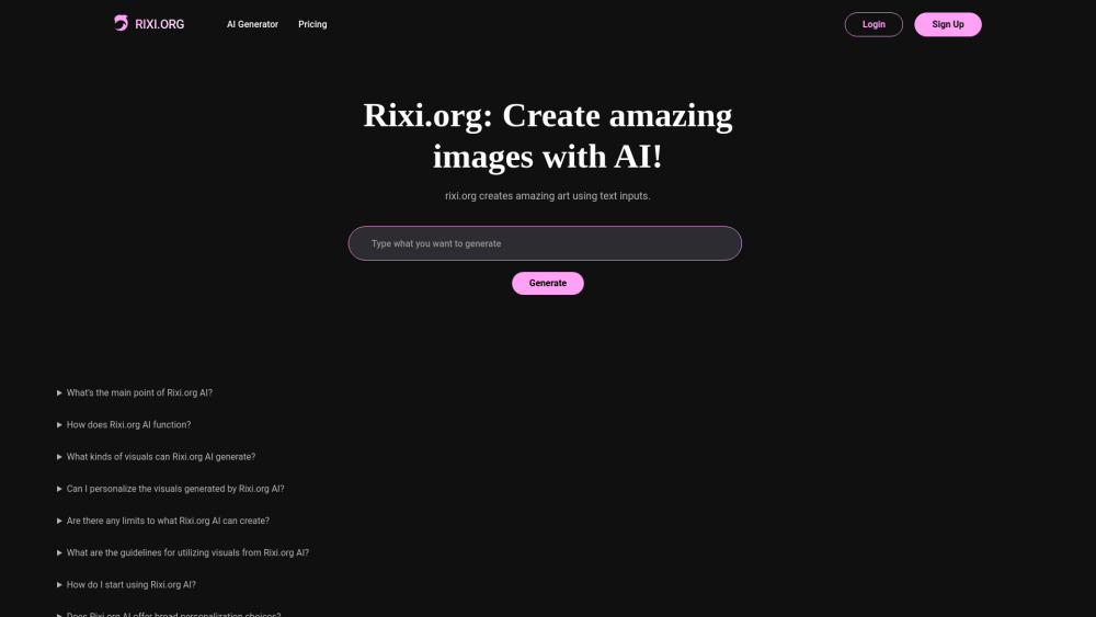 Rixi.org: AI Tool for Stunning Visuals