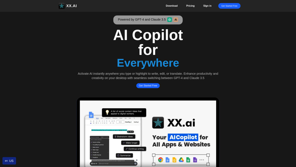 XX.AI: Enhance productivity with AI tool