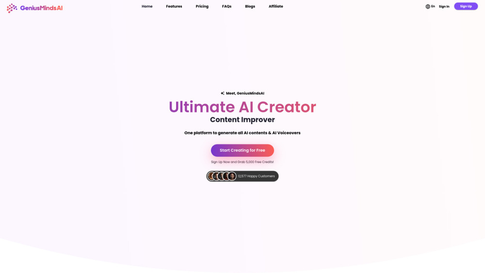 GeniusMindsAI: AI tool for creating captivating co