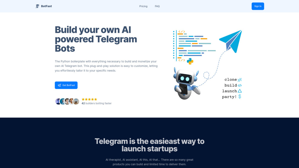 BotFast: AI Tool for Building Telegram Bots