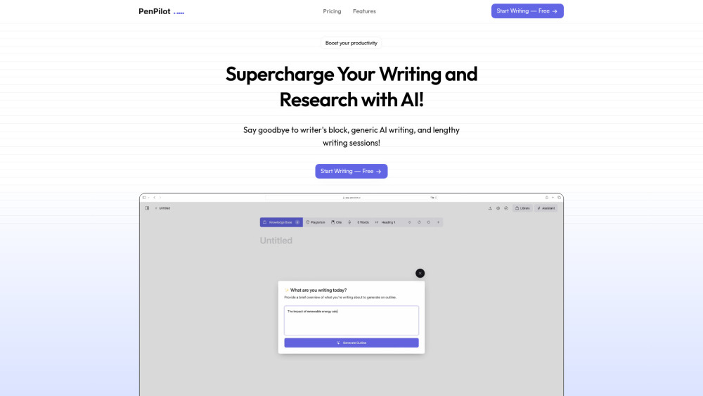 PenPilot AI: AI Tool for Academic Papers & Blogs