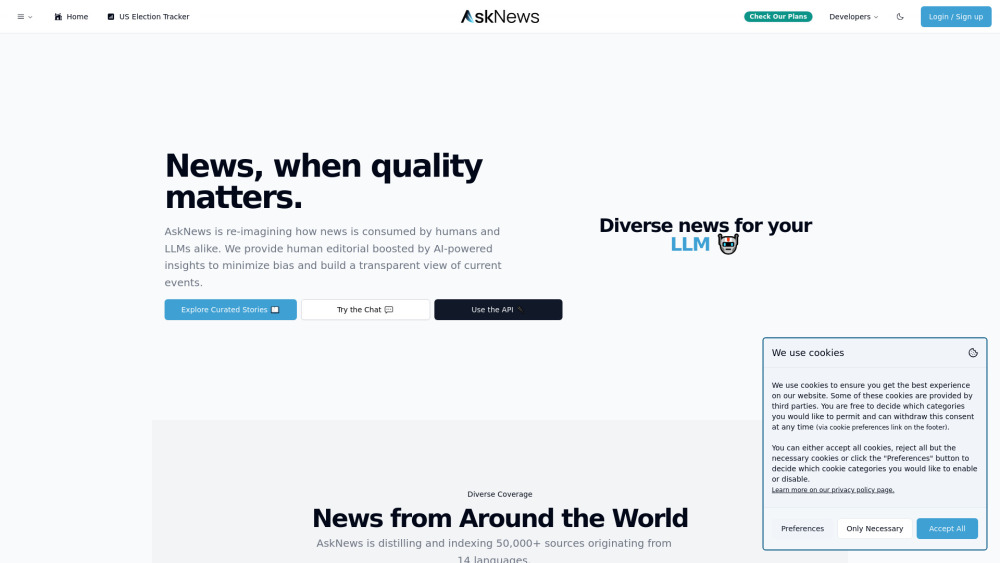 AskNews: AI-powered news platform - Your go-to AI tool