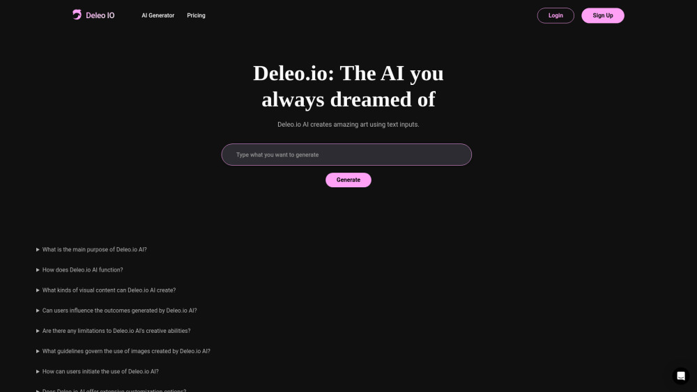 Deleo IO: AI Tool for Text-to-Visual Creation