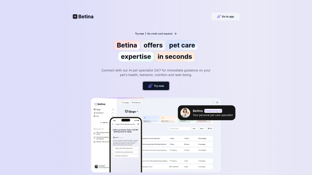 AskBetina.com: AI Tool for Personalized Pet Care