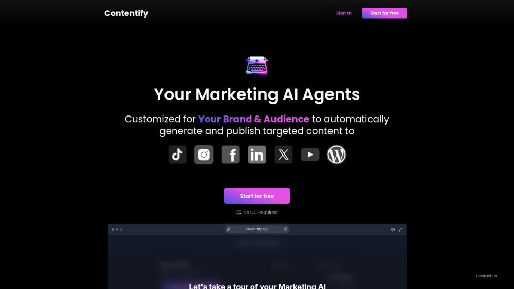 Contentify AI: AI Tool for Marketing Automation