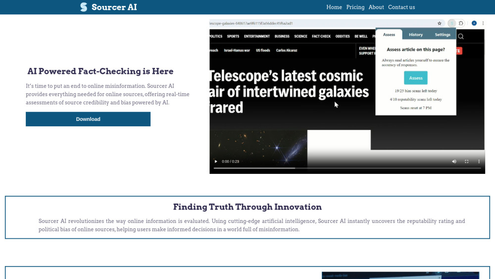 Sourcer AI: Real-Time AI Tool for Fact-Checking