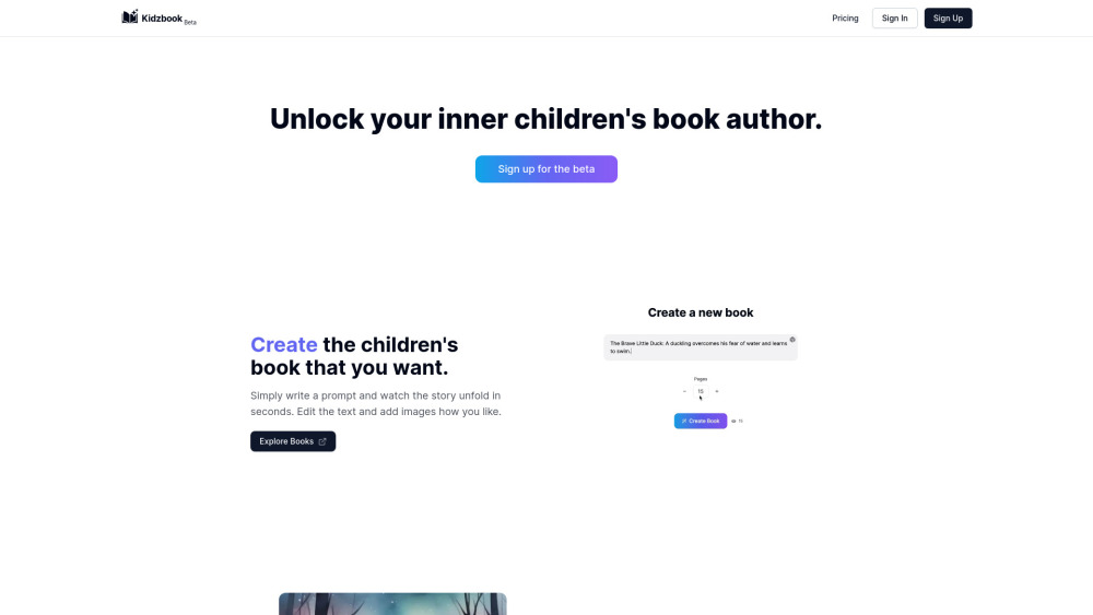 Kidzbook AI: Personalized AI Tool for Kids Books