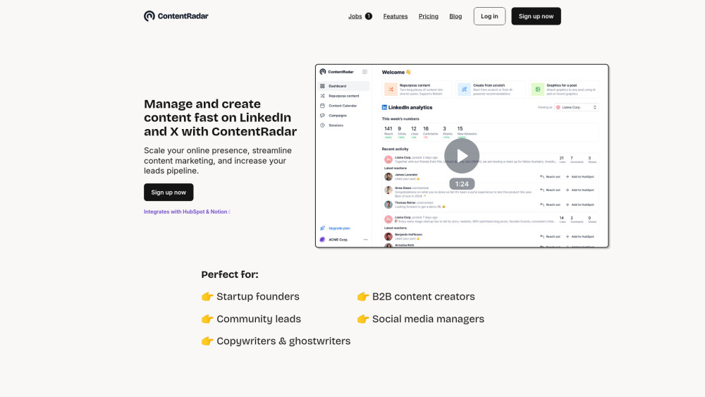 ContentRadar: AI Tool for LinkedIn & X