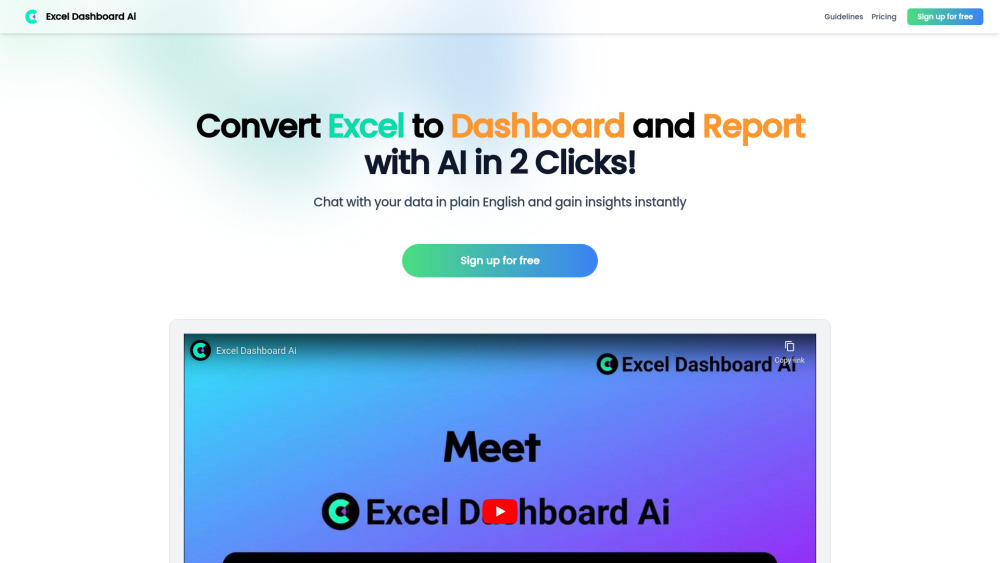 ExcelDashboard AI: AI Tool for Smart Excel Data Analysis