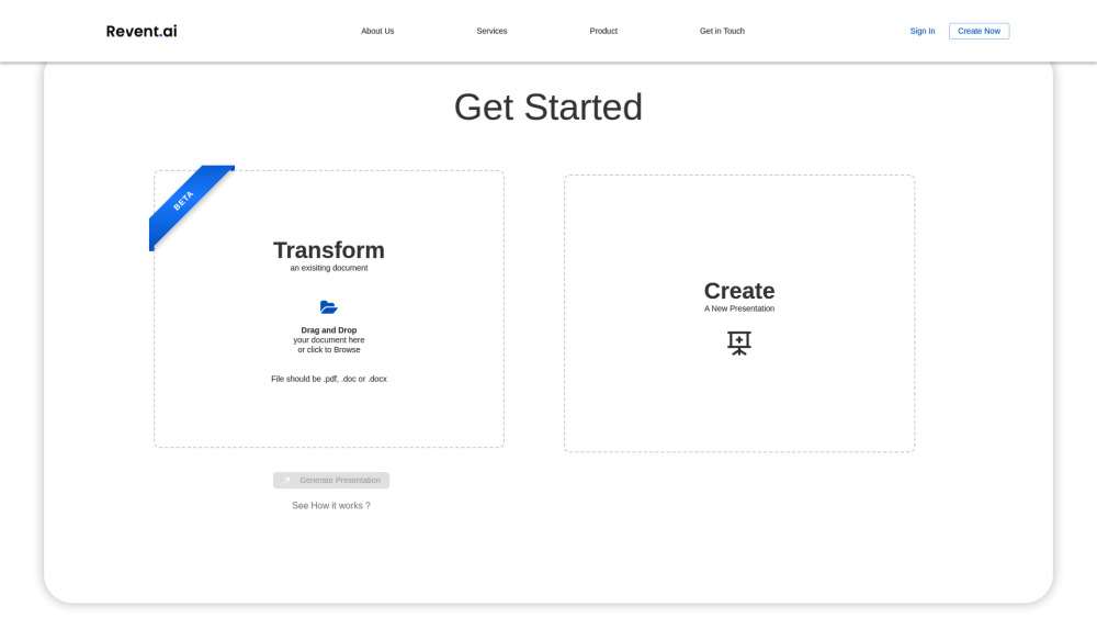 Revent.ai: AI Tool for Effortless Presentation Design