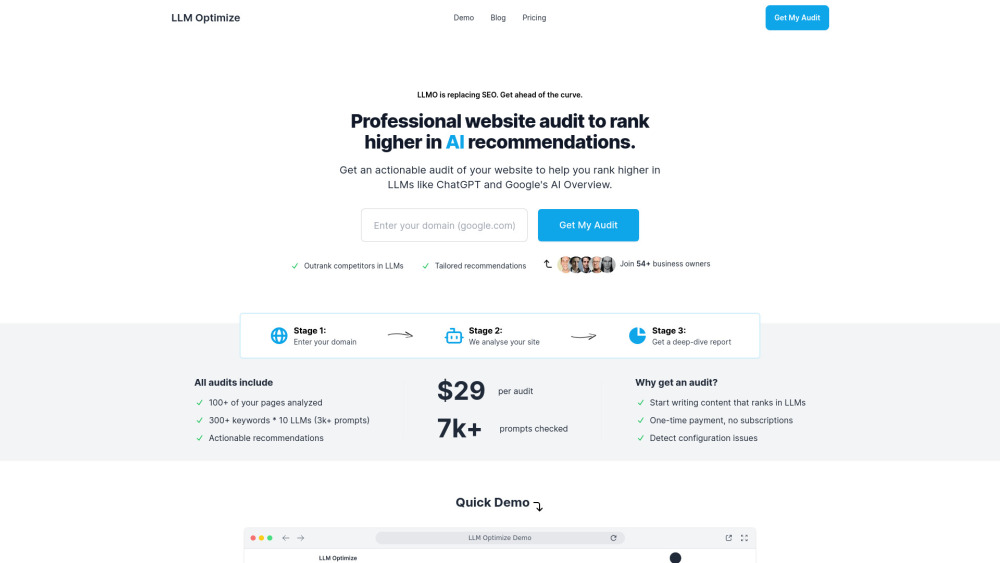 LLM Optimize: AI Tool for LLM Ranking Optimization