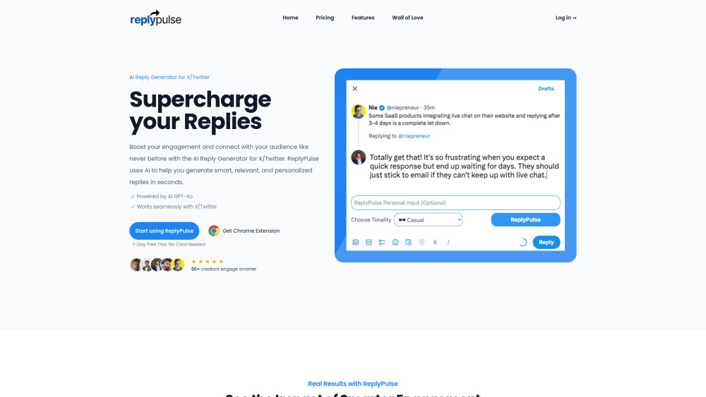 Reply Pulse AI: AI Tool for X/Twitter Growth
