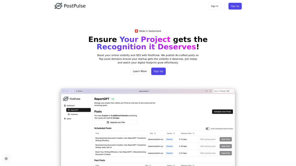 PostPulse: AI tool SEO-optimized SaaS content m.