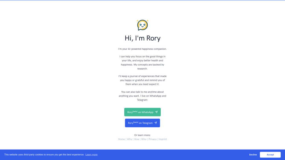 Rory AI: AI Tool for Happiness & Positivity