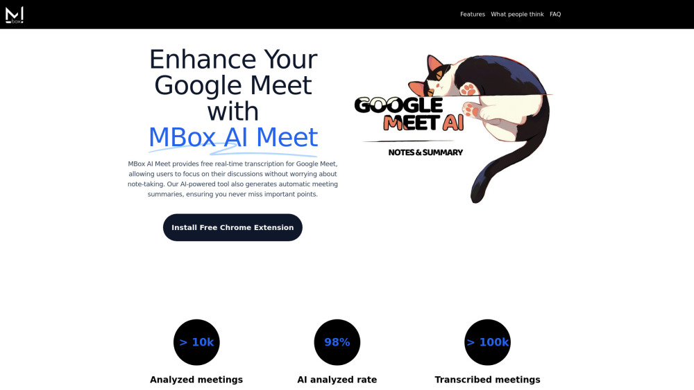 MBox AI Meet: Real-time Transcription & Meeting Summaries (40 letters)