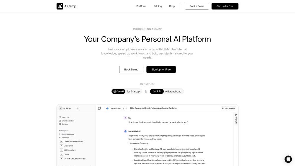 AICamp: Collaborative AI Platform for Businesses