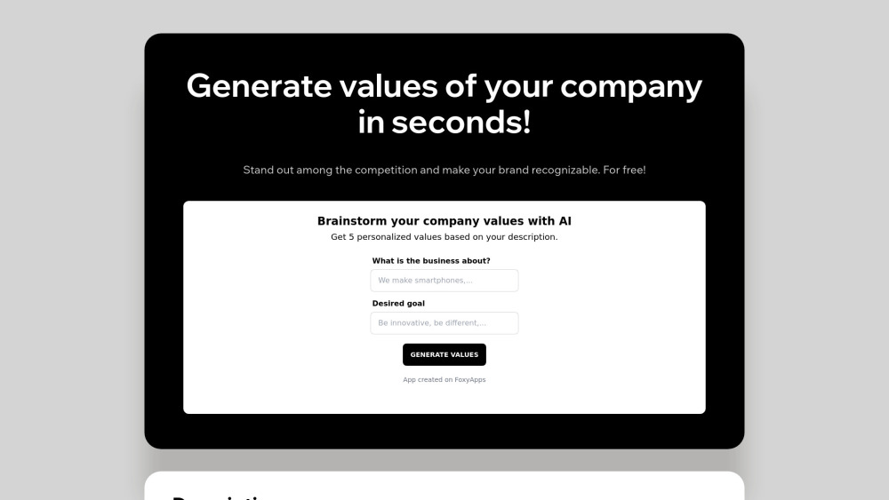 Company Values Generator: AI Tool for Values