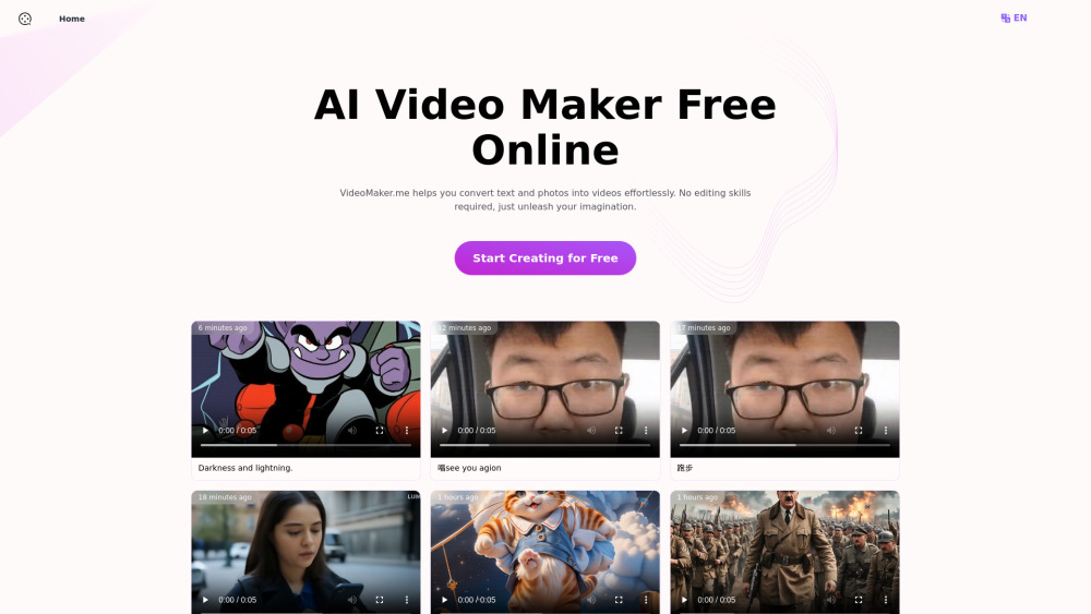 VideoMaker.me: AI Tool for Text-to-Video & Image-to-Video