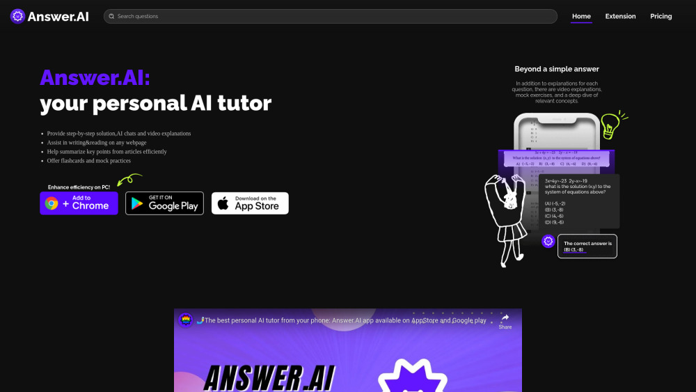 Answer AI: AI-Powered Homework Helper App