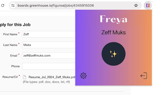 Freya Form Filler AI - Chrome Extension: Streamline data entry with powerful AI.