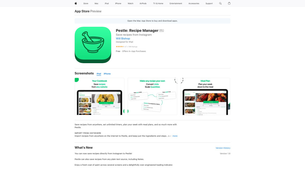 Pestle Recipe Manager: AI Tool for Managing Recipes with Guided Cooking Steps