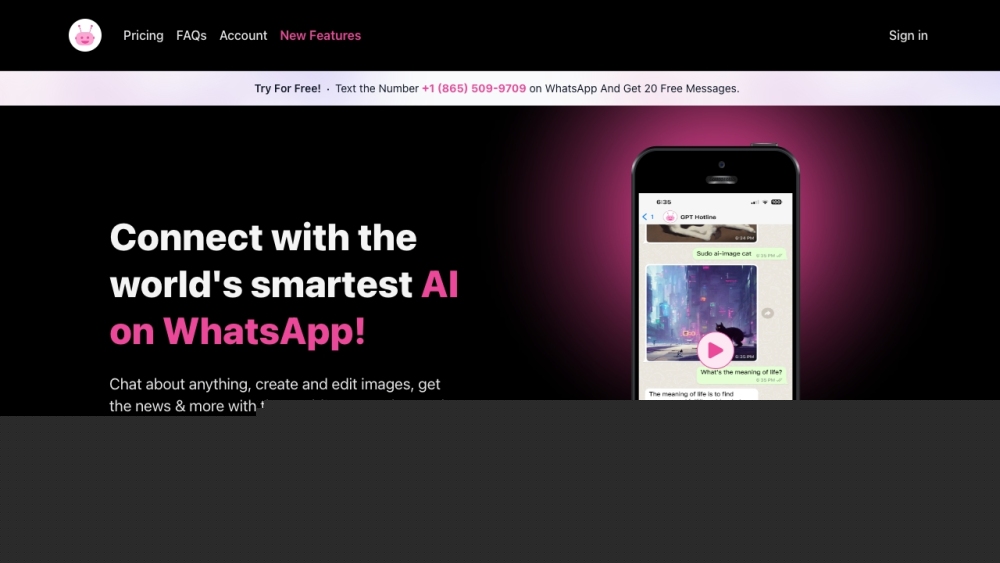 GPT Hotline: AI Tool for Chat, News & More on WhatsApp