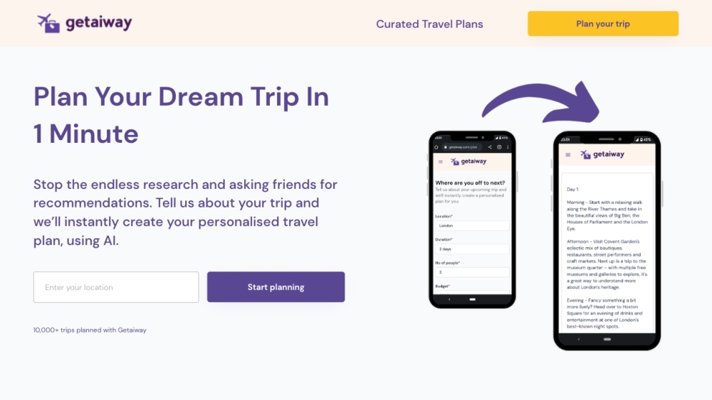GetAIWay: AI Tool for Smarter Travel Plans