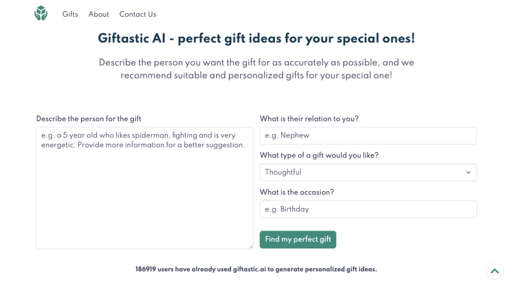 GiftasticAI: AI Tool for Personalized Gifts