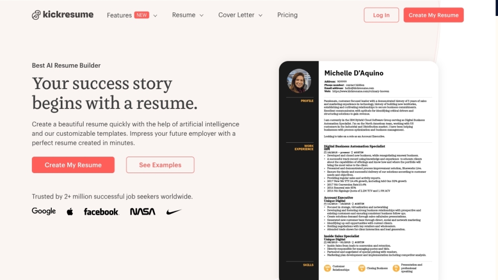 Kickresume: AI Tool for Impressive Resumes