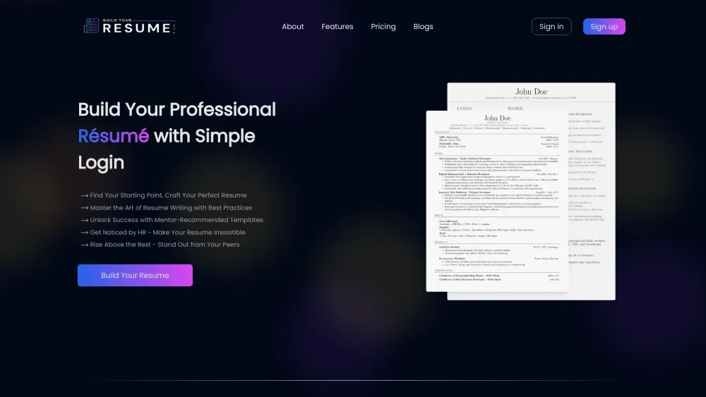 Build Your Resume Online: AI Tool for Crafting Profes