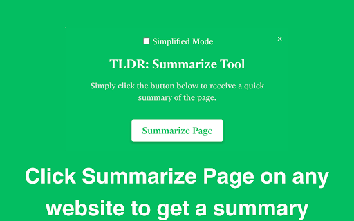 TLDR: Summarize Tool - Chrome Extension: The Ultimate AI Content Consumption Tool