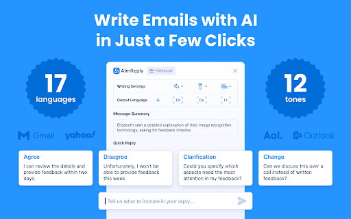 AImReply - Chrome Extension: AI Tool for Smarter Email & Content Creation