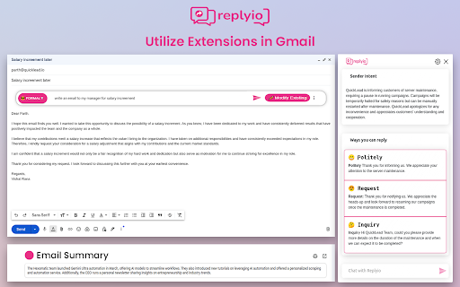 Replyio.com - Chrome Extension: AI Tool for Intelligent Replies